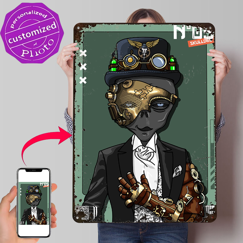 Retro Gaming Gifts For Men - Affiche ALIEN Project N05, Plaque Métallique