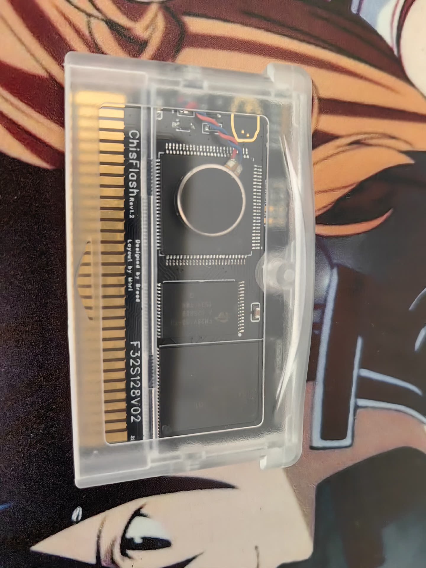 Game Boy Cartridge Holder - Cartouche ChisFlash V1.2 FRAM Rumble -