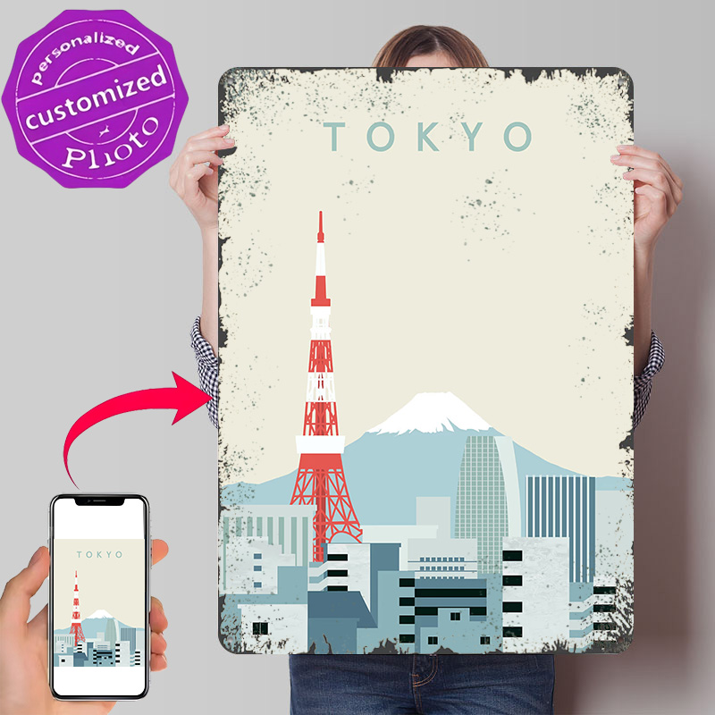 Retro Gaming Gifts For Men - Affiche de Tokyo rétro, panneaux métalliques