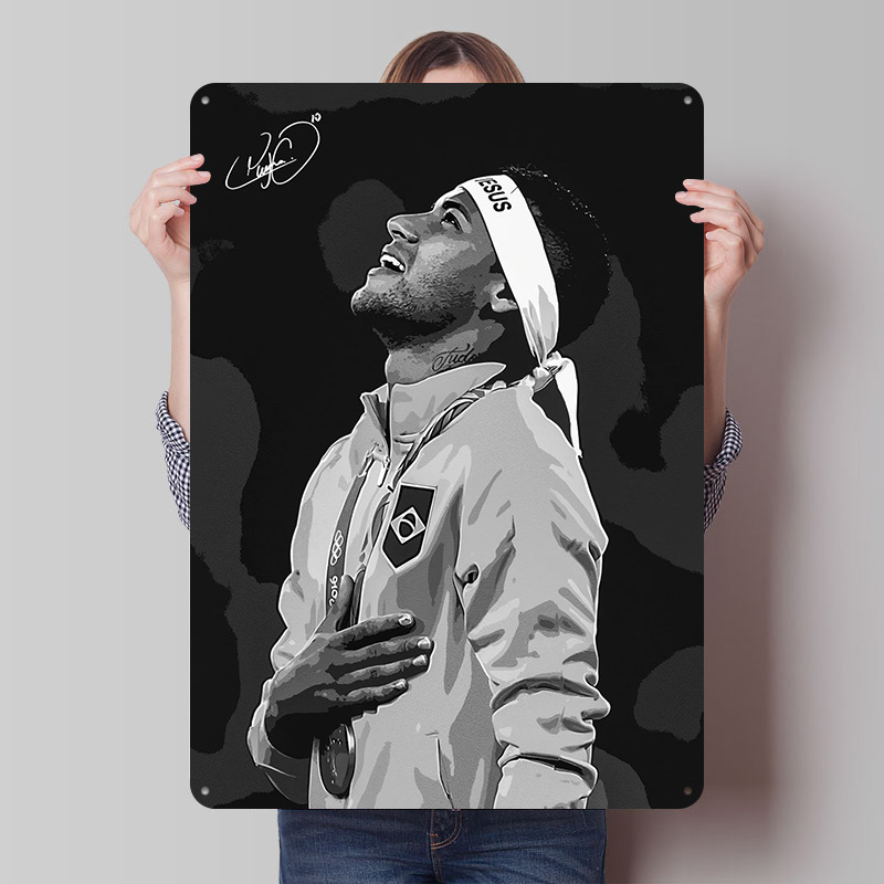 Neymar Jr. Affiche de portrait - Retro Gaming Desk avis et prix